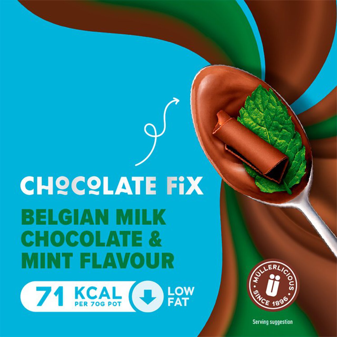 Muller Light Chocolate Fix Milk Chocolate & Mint Low Fat Dessert 4 x 70g