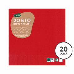 Red Compostable Paper Napkins 20 per pack