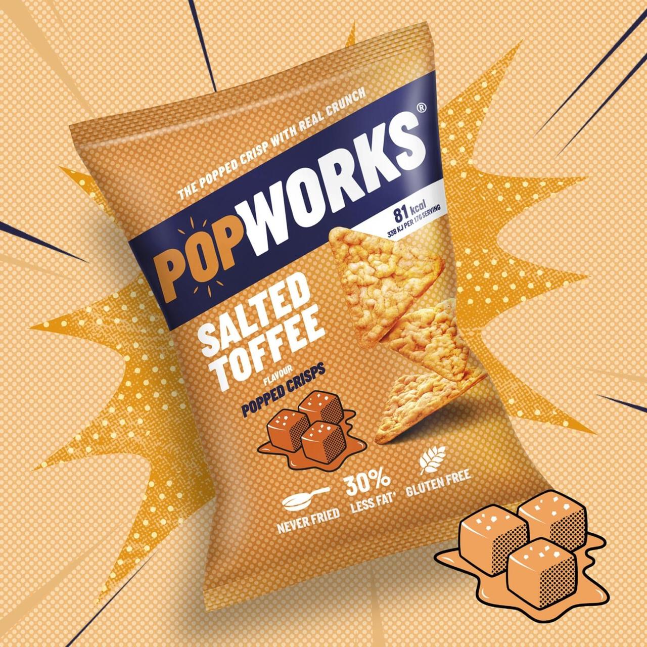 Popworks Salted Toffee Popped Crisps Sharing Bag 85g