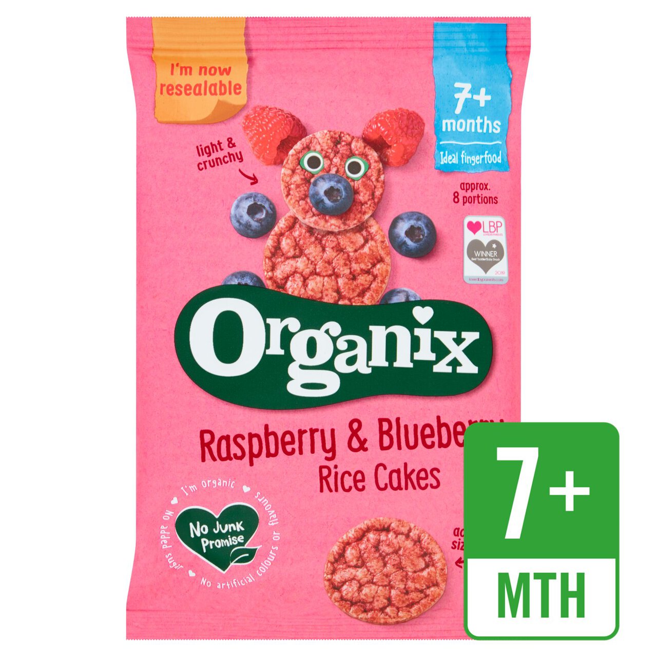 Organix Raspberry & Blueberry Organic Rice Cakes, 7 mths+ 50g