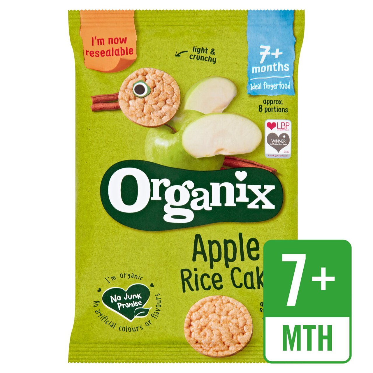Organix Apple Organic Rice Cakes, 7 mths+ 50g