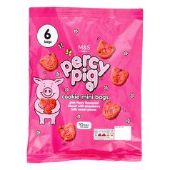 M&S All Butter Mini Percy Pig Cookie Bags 6 x 18g