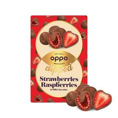 Oppo Brothers Dipped Strawberries and Raspberries in Milk Chocolate 150g