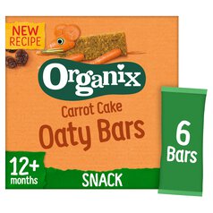 Organix Carrot Cake Organic Soft Oaty Bars Toddler Snack Multipack 6 x 23g