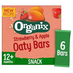 Organix Strawberry & Apple Organic Soft Oaty Bars Toddler Snack Multipack 6 x 23g