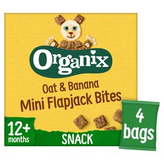 Organix Mini Organic Oat & Banana Flapjack Toddler Snacks Multipack 4 x 20g