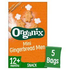 Organix Mini Gingerbread Men Organic Toddler Snack Biscuits Multipack 5 x 20g