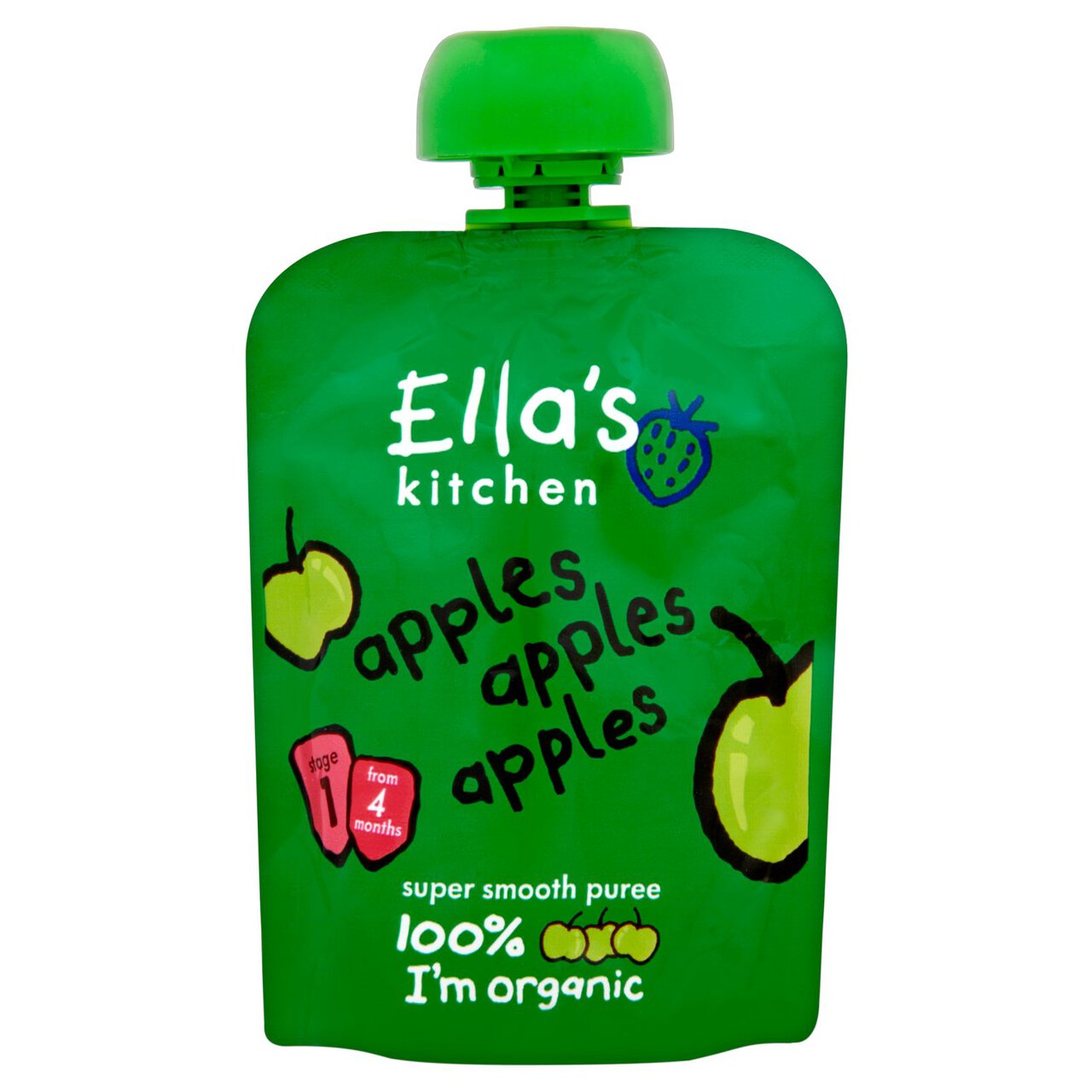 Ella's Kitchen Apples Organic Single Fruit Pouch, 4 mths+ 70g