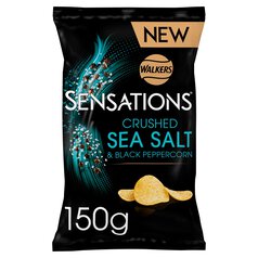 Walkers Sensations Crushed Salt & Black Peppercorn Sharing Crisps 150g