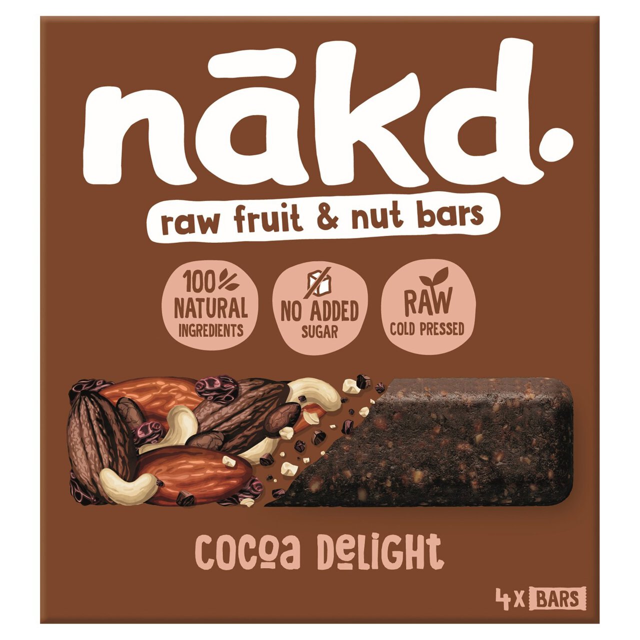 nakd. Cocoa Delight Fruit & Nut Bars Multipack 4 x 35g