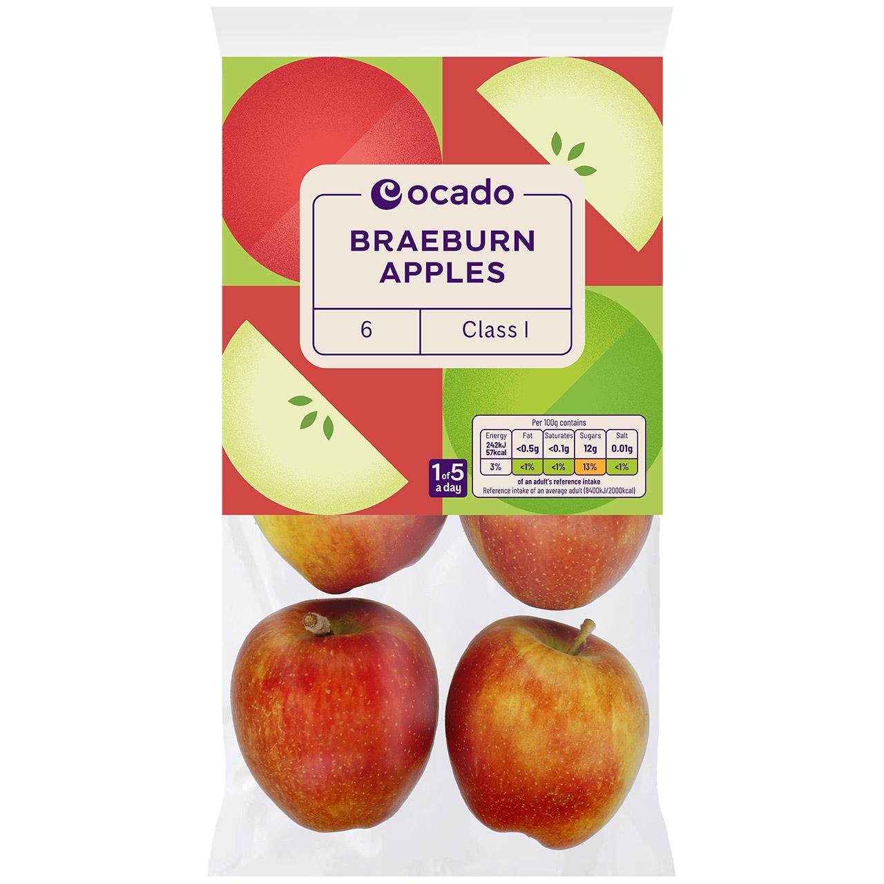 Ocado Braeburn Apples 6 per pack