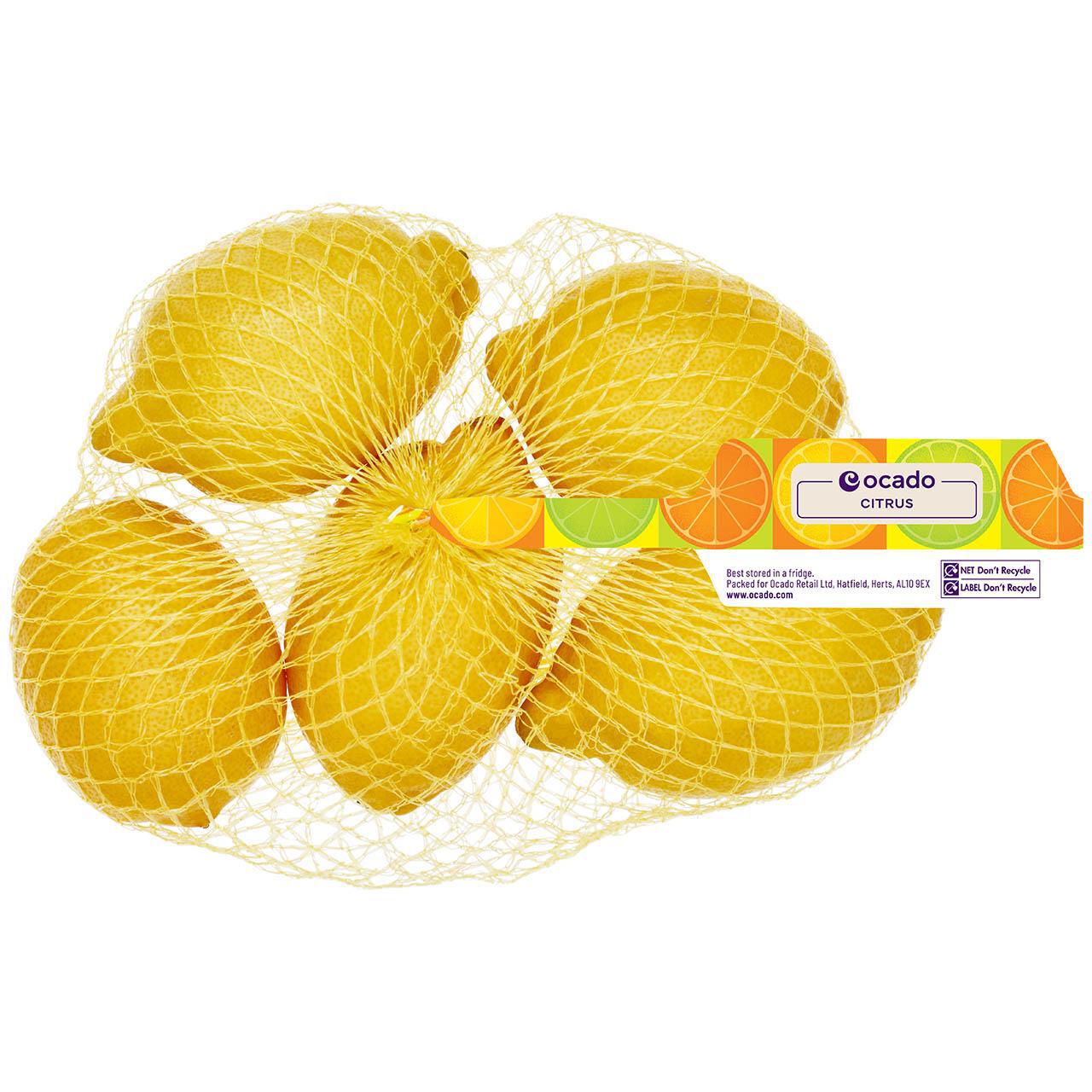 Ocado Unwaxed Lemons 5 per pack