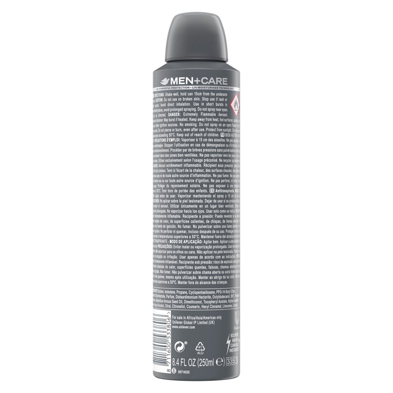 Dove Men+Care Invisible Dry Aerosol Anti-Perspirant Deodorant 250ml