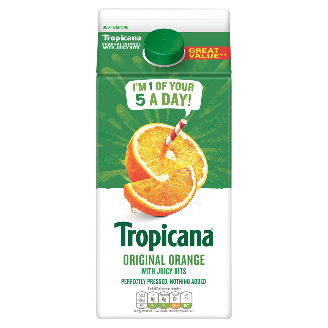 Tropicana Original Orange Fruit Juice with Bits 1.5l