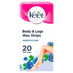 Veet Wax Strips Body & Legs for Sensitive Skin 20 per pack