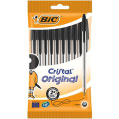 BIC Cristal Original Ballpoint Pens Black Pouch of 10 10 per pack