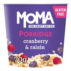 MOMA Cranberry & Raisin Jumbo Oat Porridge Pot Gluten Free 70g