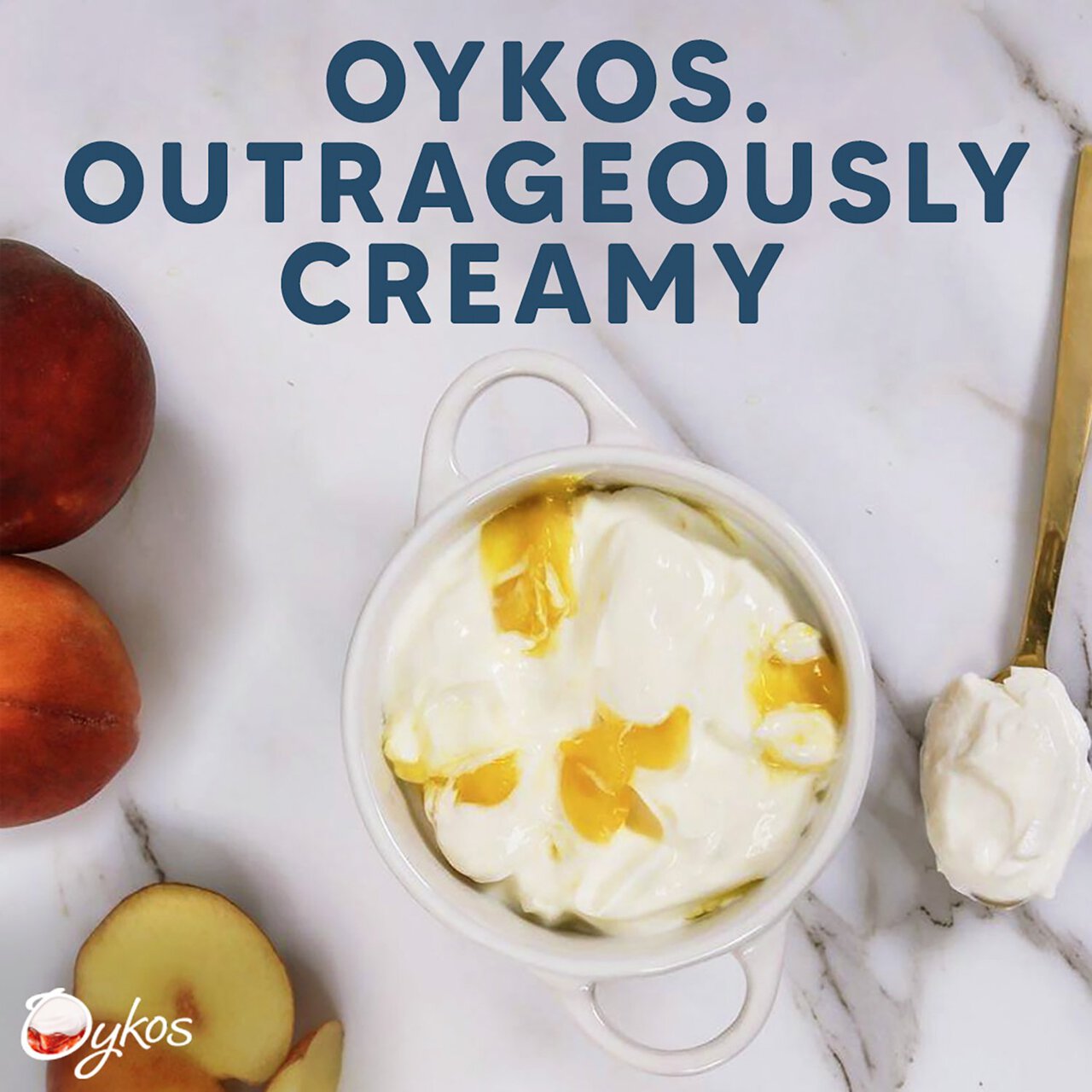 Oykos Peach Luxury Greek Style Yoghurt 4 x 110g