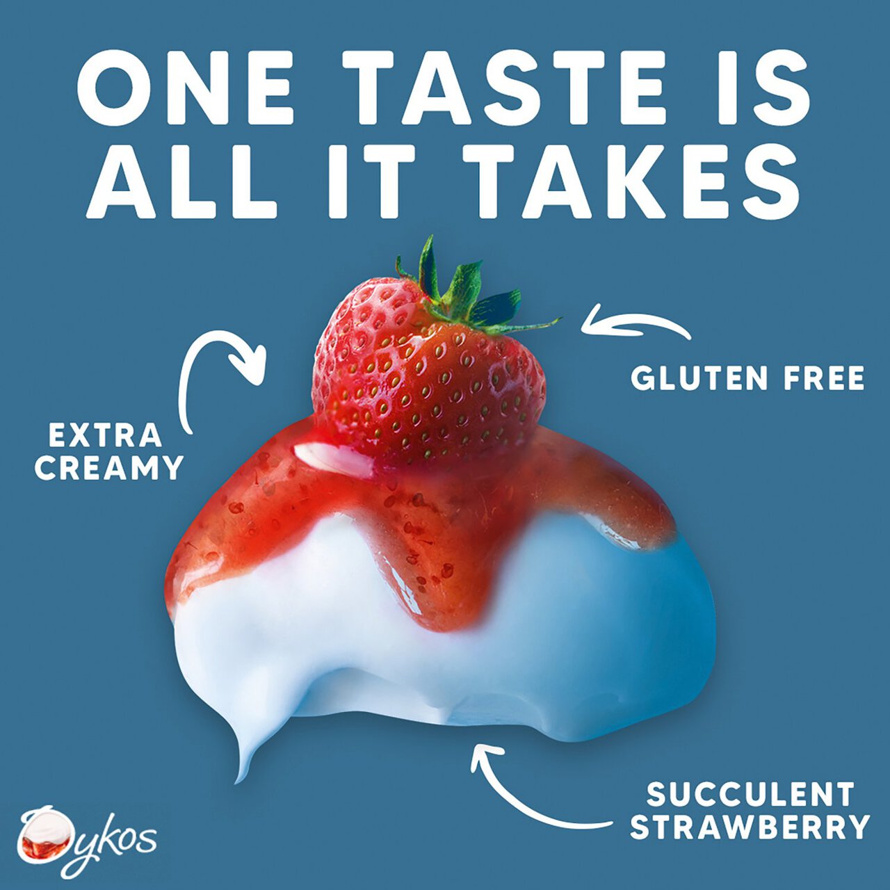 Oykos Strawberry Luxury Greek Style Yoghurt 4 x 110g