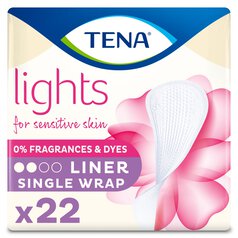 Lights by TENA Incontinence Liners Single Wrap 22 per pack
