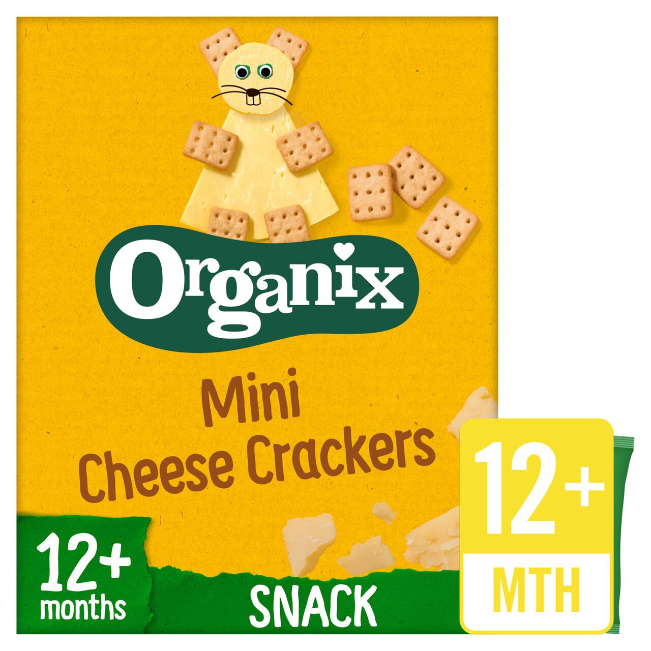 Organix Mini Organic Cheese Crackers Toddler Biscuits, 12 mths+ 80g