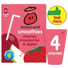Innocent Kids Cherries & Strawberries Smoothies 4 x 150ml