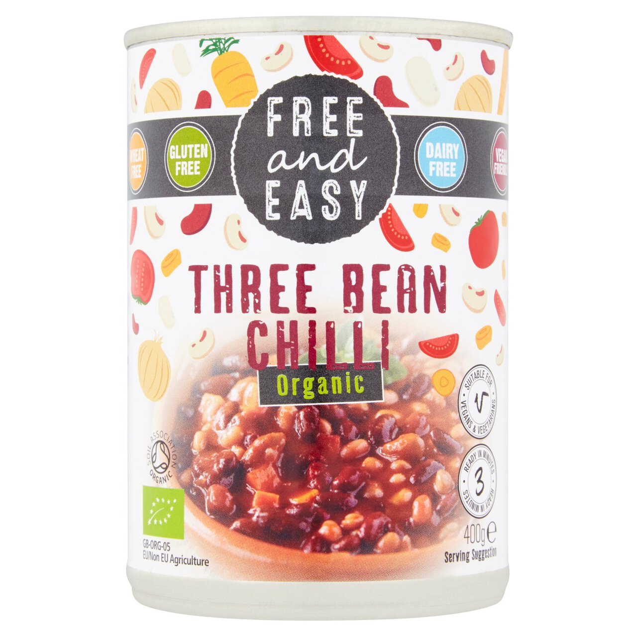 Free & Easy Organic Three Bean Chilli 400g