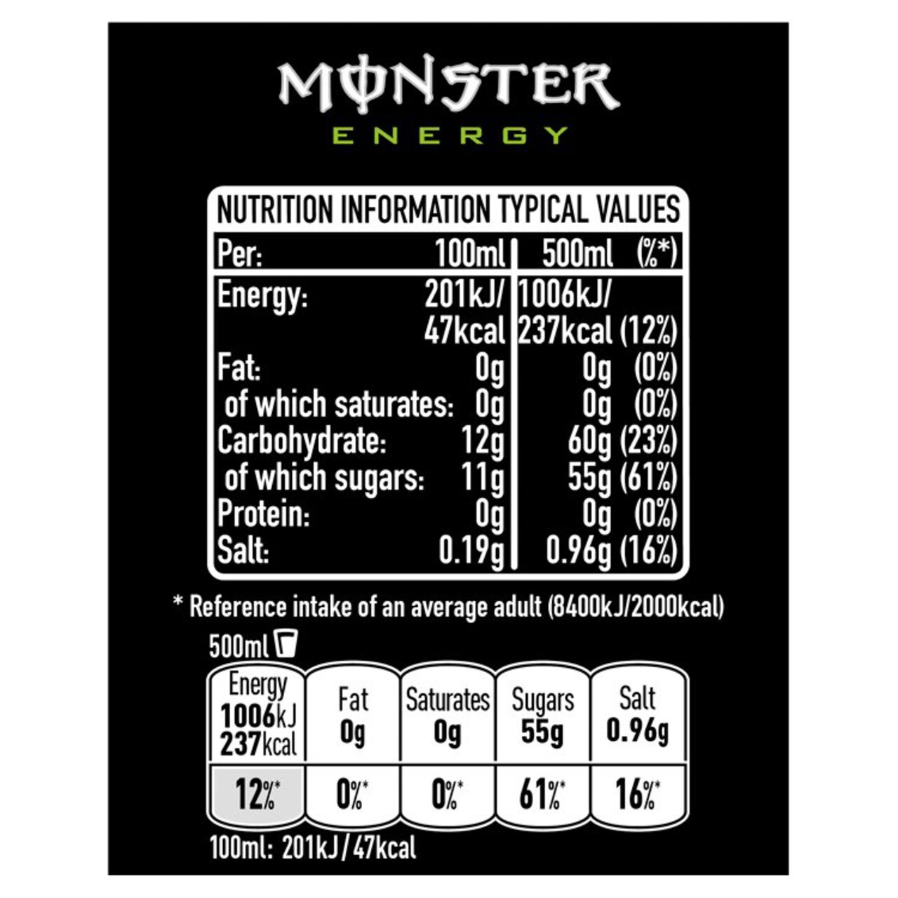 Monster Energy Drink 4 x 500ml