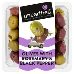 Unearthed Black Pepper & Rosemary Flavoured Olives 230g
