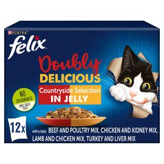 Felix As Good As It Looks Doubly Delicious Cat Food Meat 12 x 100g 12 x 100g