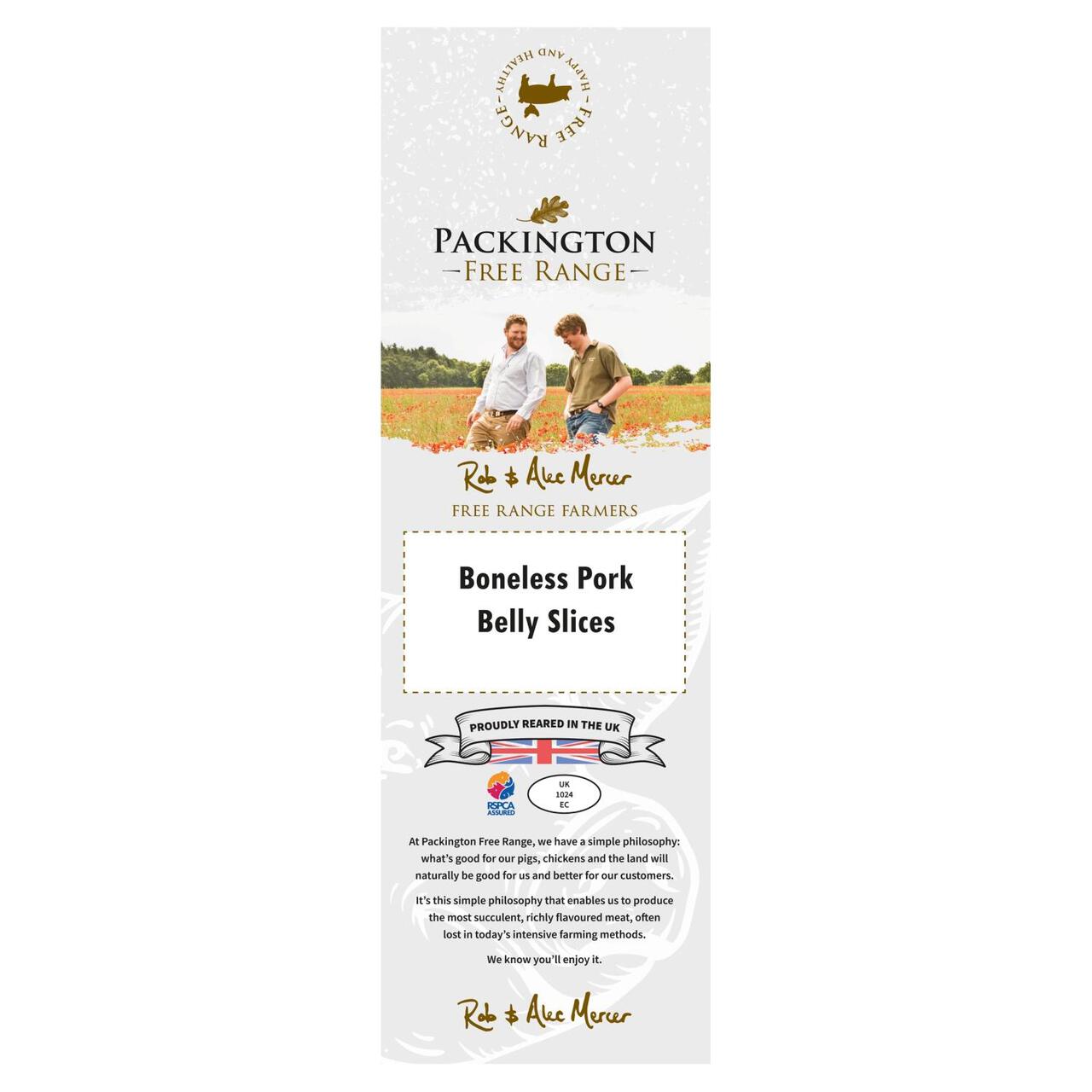 Packington Free Range Pork Belly Slices 450g