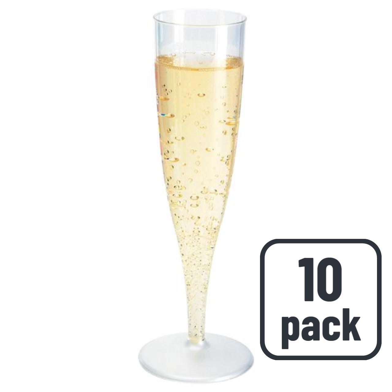 Plastic 135ml Champagne Flutes 10 per pack