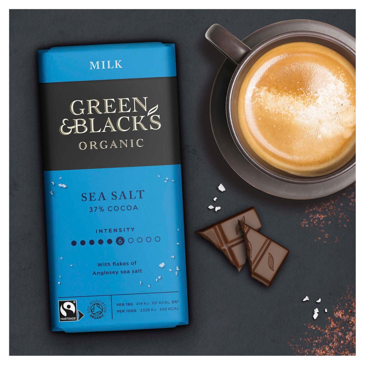Green & Black's Organic Sea Salt Milk Chocolate Bar 90g