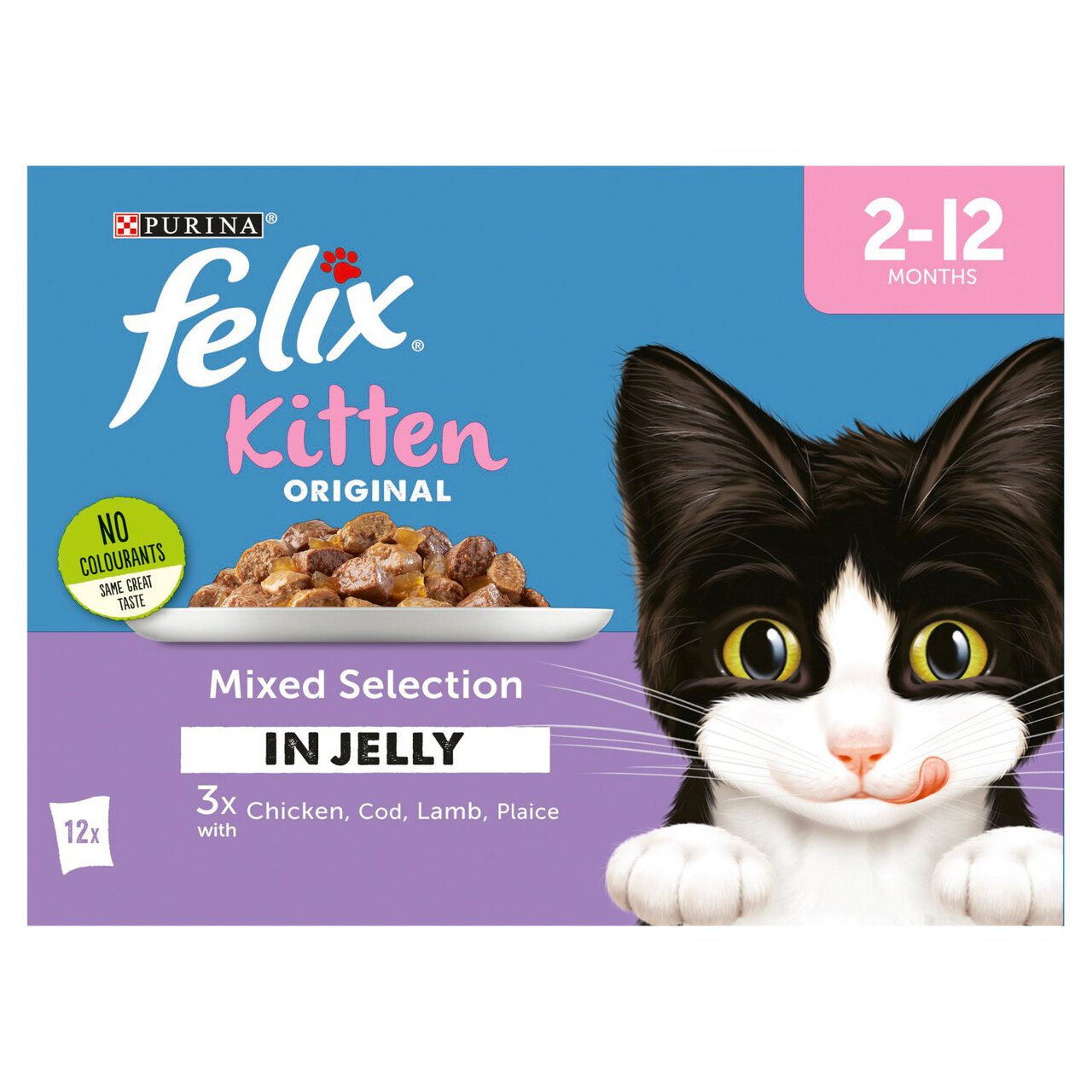Felix Kitten Cat Food Mixed Selection in Jelly 12 x 100g 12 x 100g