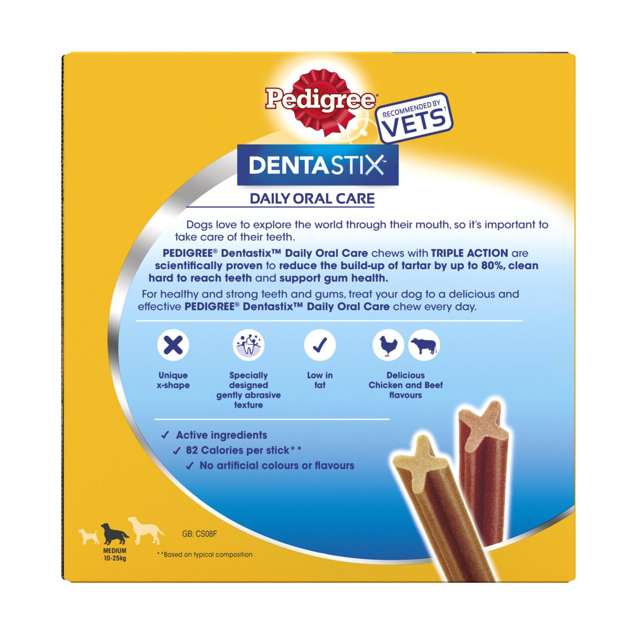 Pedigree Dentastix Daily Adult Medium Dog Treats Dental Sticks 56 x 26g
