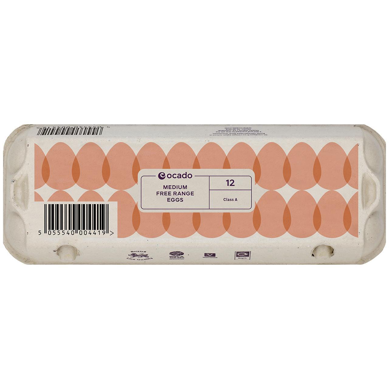 Ocado Medium Free Range Eggs 12 per pack