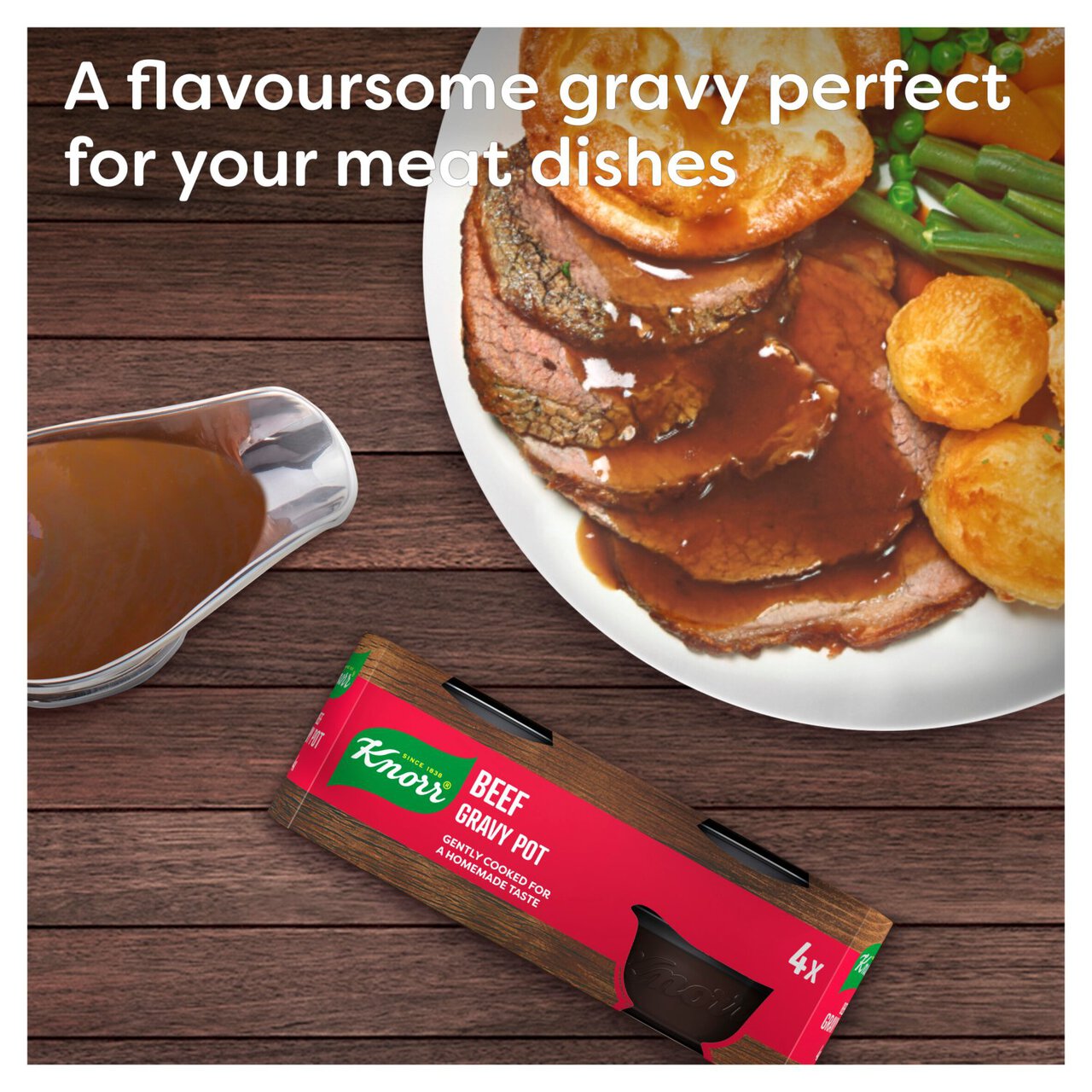 Knorr 4 Beef Gravy Pots 4 x 28g Zoom