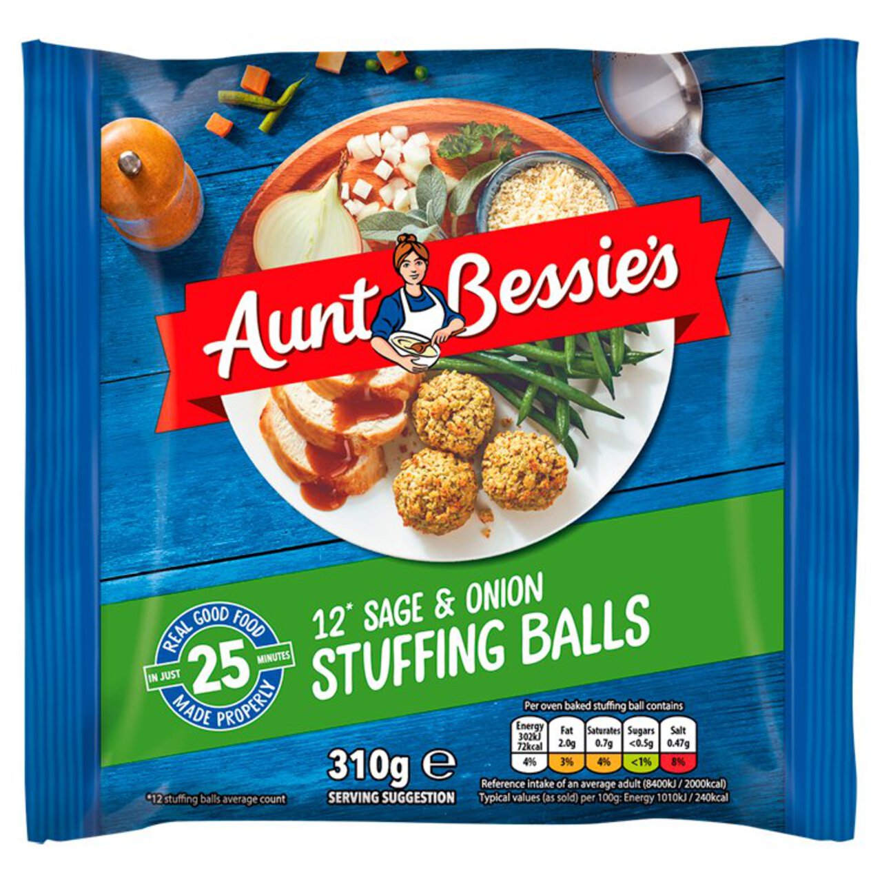 Aunt Bessie's 12 Sage & Onion Stuffing Balls 310g