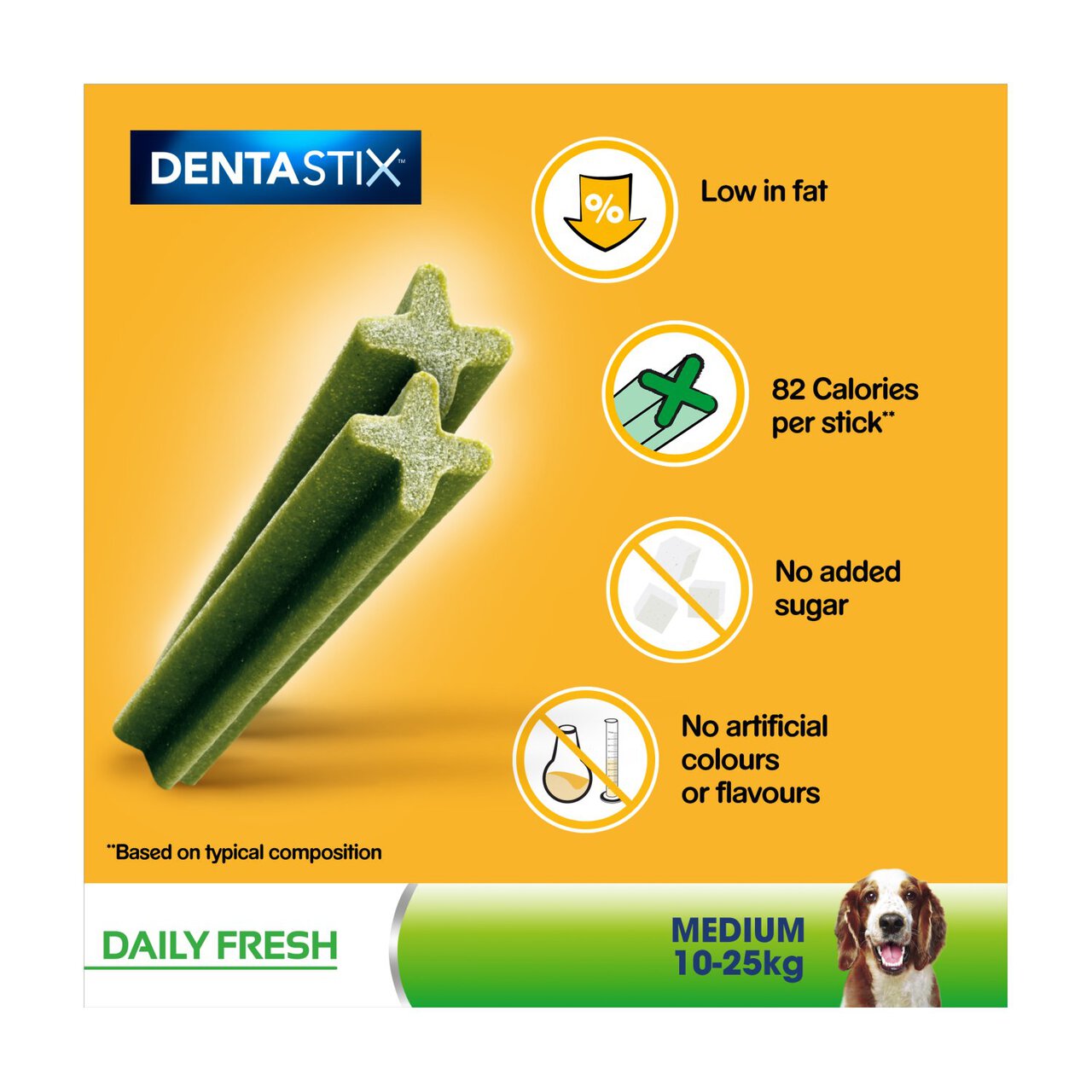Pedigree Dentastix Fresh Adult Medium Dog Treats 28 x Dental Sticks 720g 28 x 26g