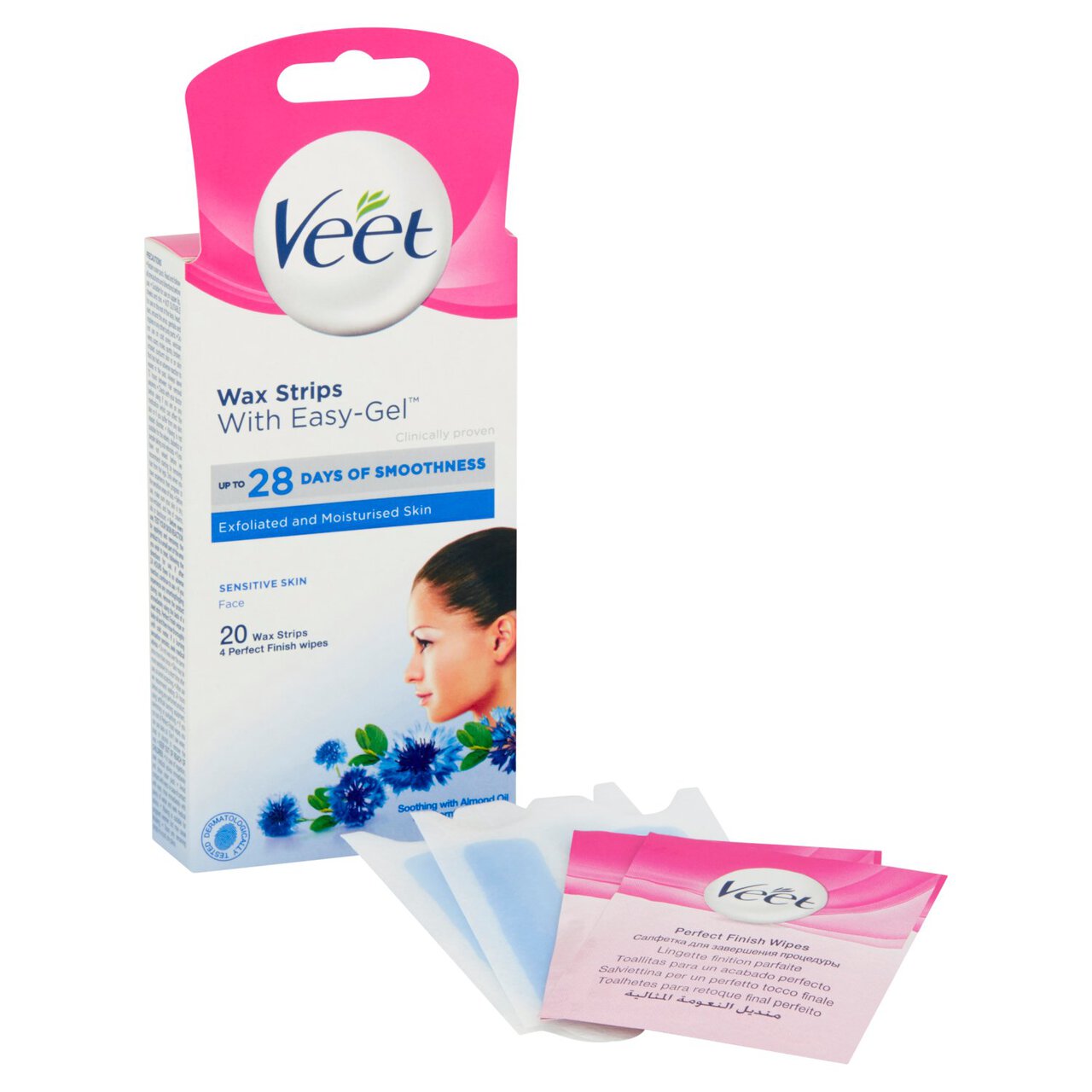 Veet Wax Strips Face for Sensitive Skin 20 per pack
