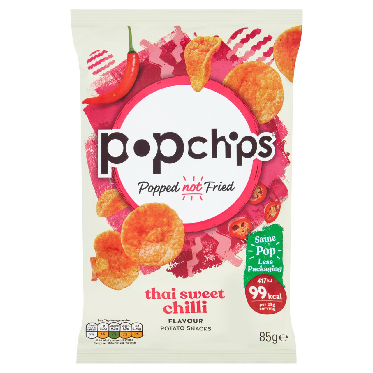 Popchips Thai Sweet Chilli Sharing Crisps 85g