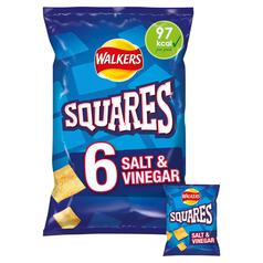 Walkers Squares Salt & Vinegar Snacks 6 per pack