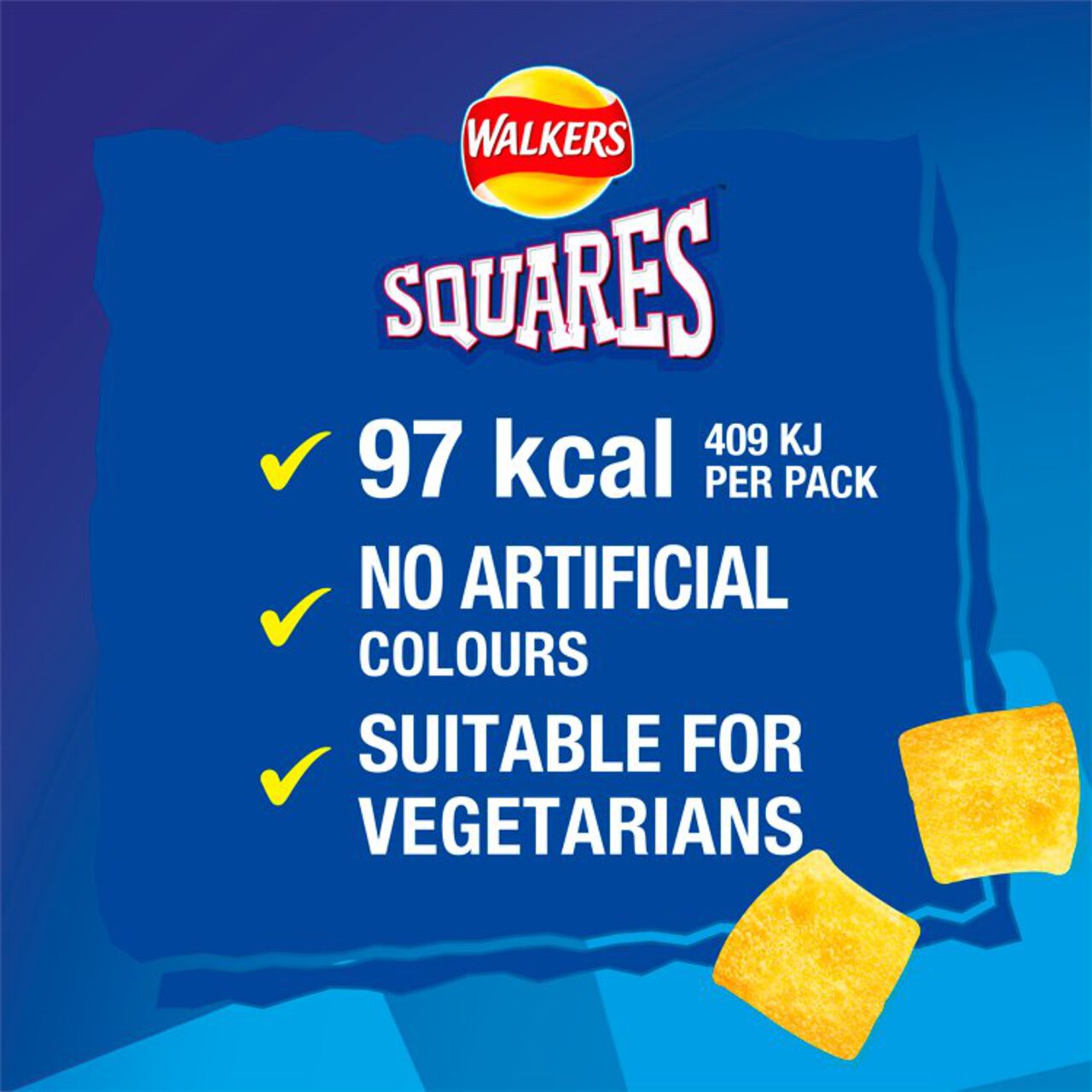 Walkers Squares Salt & Vinegar Snacks 6 per pack
