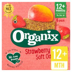 Organix Strawberry Organic Soft Oaty Bars, 12 mths+ Multipack 6 x 30g