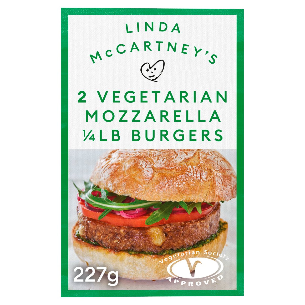 Linda McCartney 2 Mozzarella Burgers Frozen 227g