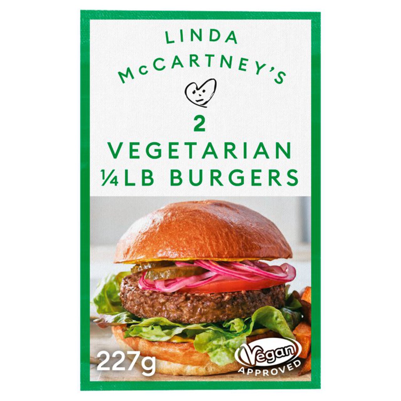 Linda McCartney 2 Vegetarian Quarter Pounders Frozen 227g