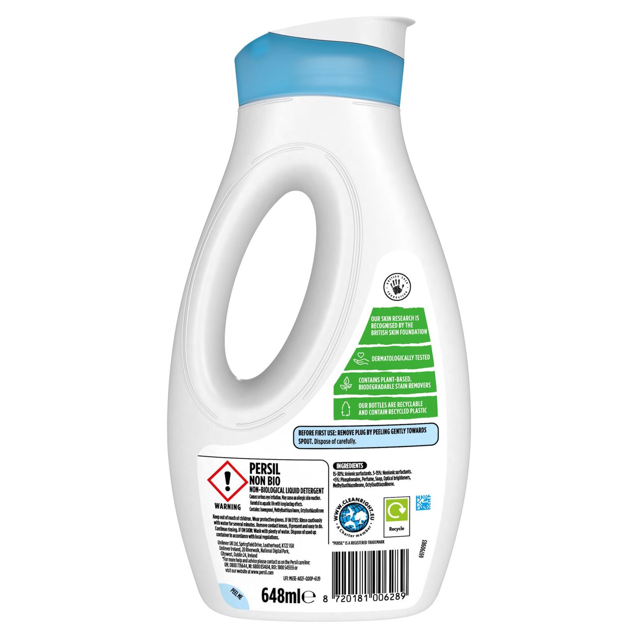 Persil Laundry Washing Liquid Detergent Non Bio 24 Wash 648ml 