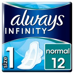 Always Sanitary Towels Infinity Normal (Size 1) Wings 12 per pack