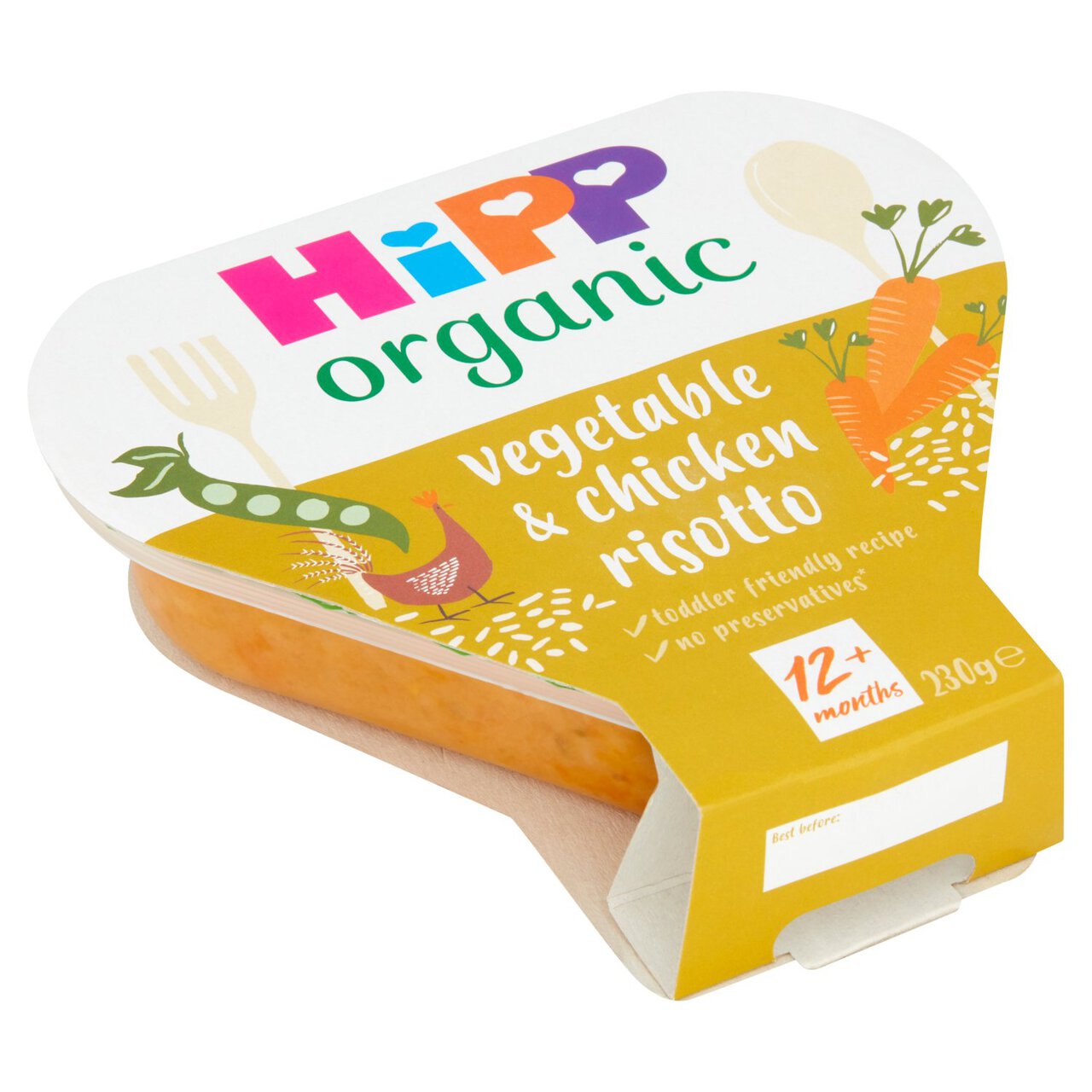 HiPP Organic Vegetable & Chicken Risotto Toddler Tray Meal 1-3 Years 230g